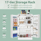 2-Door Kitchen Storage Cabinet Pantry Cabinet with 6 Adjustable Shelves-White