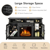 48 Inch Electric Fireplace TV Stand with Cabinets for TVs Up to 55 Inch-Black *FULLY ASSEMBLED* (Copy)