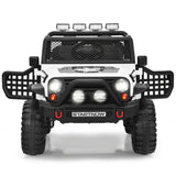 12V Kids Remote Control Electric  Ride On Truck Car with Lights and Music-White (1 Box, Unassembled)