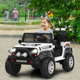 12V Kids Remote Control Electric  Ride On Truck Car with Lights and Music-White (1 Box, Unassembled)