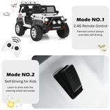 12V Kids Remote Control Electric  Ride On Truck Car with Lights and Music-White (1 Box, Unassembled)