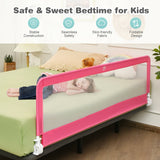 71 Inch Extra Long Swing Down Bed Guardrail with Safety Straps-Pink (Copy)