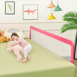 71 Inch Extra Long Swing Down Bed Guardrail with Safety Straps-Pink (Copy)