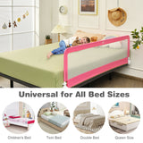 71 Inch Extra Long Swing Down Bed Guardrail with Safety Straps-Pink (Copy)