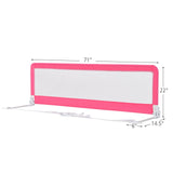 71 Inch Extra Long Swing Down Bed Guardrail with Safety Straps-Pink (Copy)