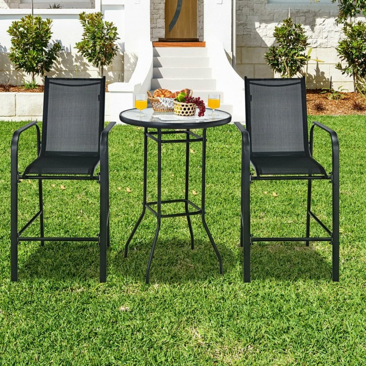 Brittany 3 Pieces Outdoor Patio Bar Table Stool Set *FULLY ASSEMBLED*