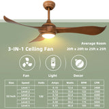 52 Inch Ceiling Fan with Light Reversible DC Motor (1 Box, Unassembled)