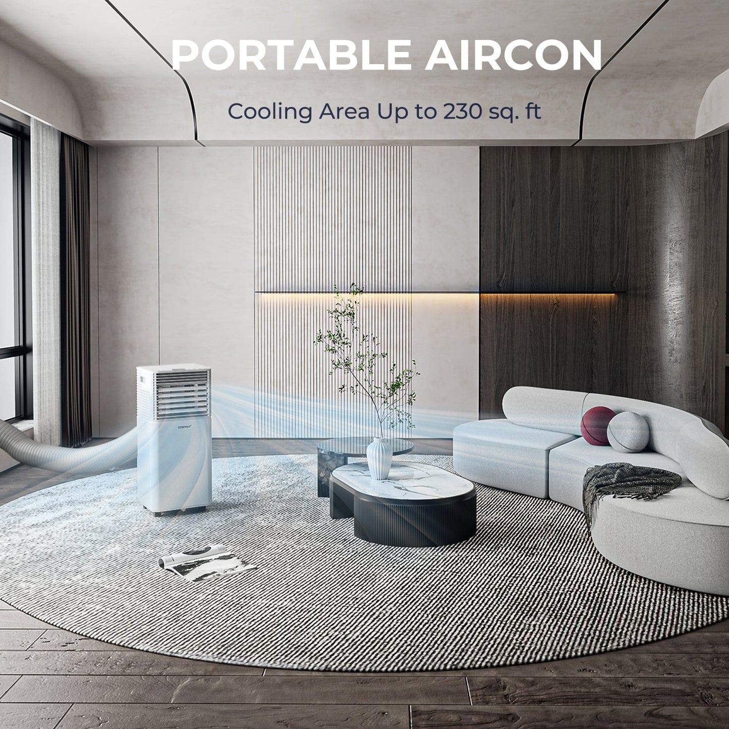 8000 BTU 3-in-1 Air Conditioner with Dehumidifier and Fan Mode-White