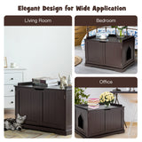 Cat Litter Box Enclosure with Double Doors for Large Cat and Kitty-Brown - Scratch and dent