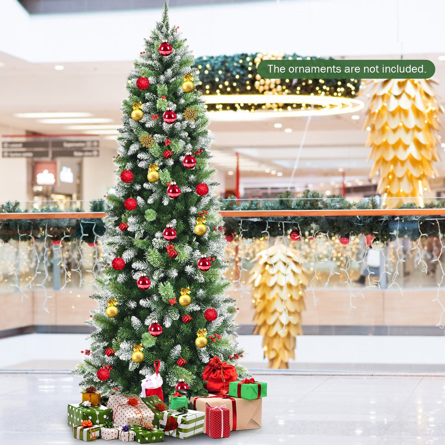 Snow Sprayed Christmas Tree for Holiday Festival Decoration-7.5'