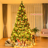 Unlit Premium Artificial Hinged PVC Christmas Tree with Metal Stand-9 ft