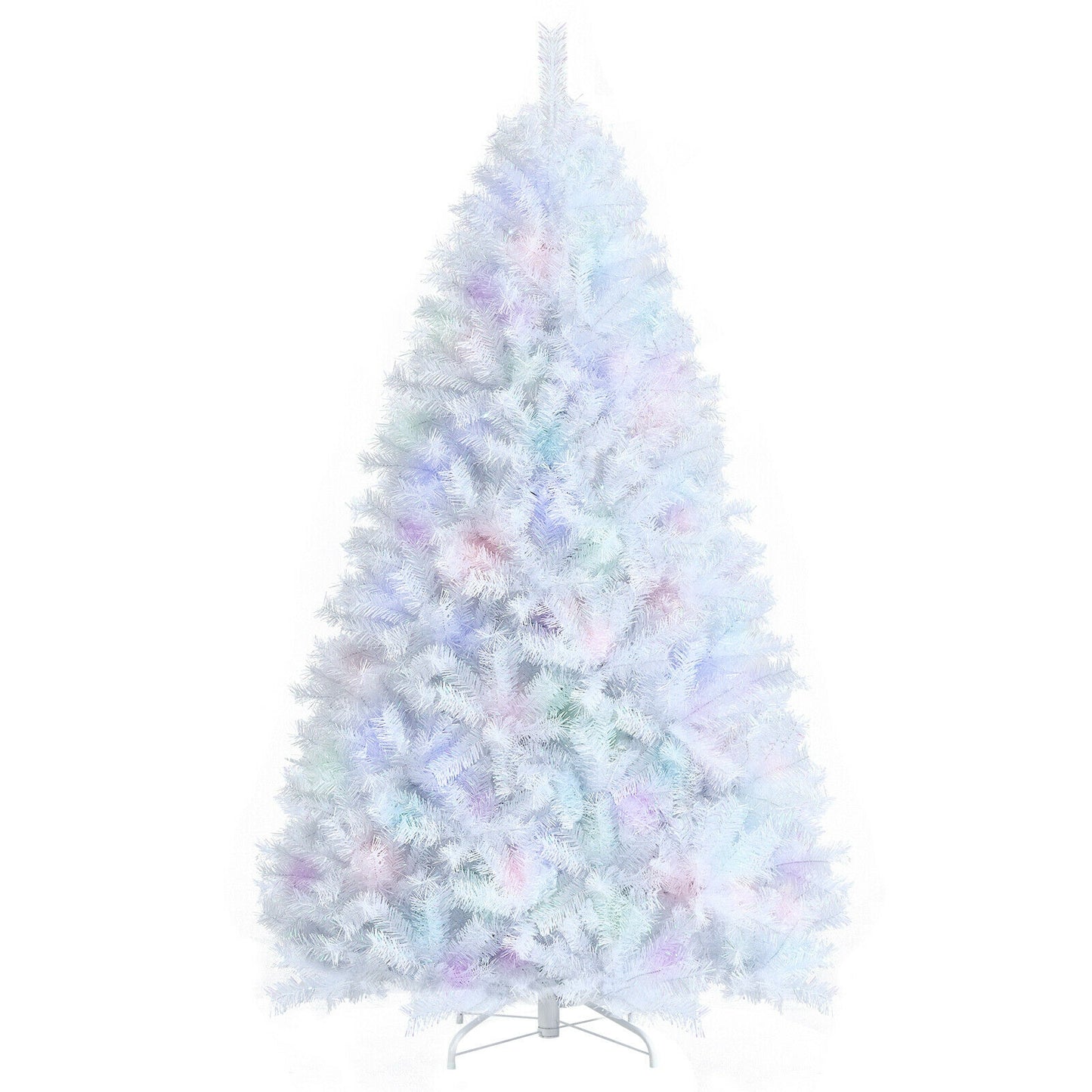 7 Feet White Iridescent Tinsel Artificial Christmas Tree, green stand, SPECIAL