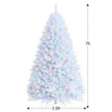 7 Feet White Iridescent Tinsel Artificial Christmas Tree with Metal Stand