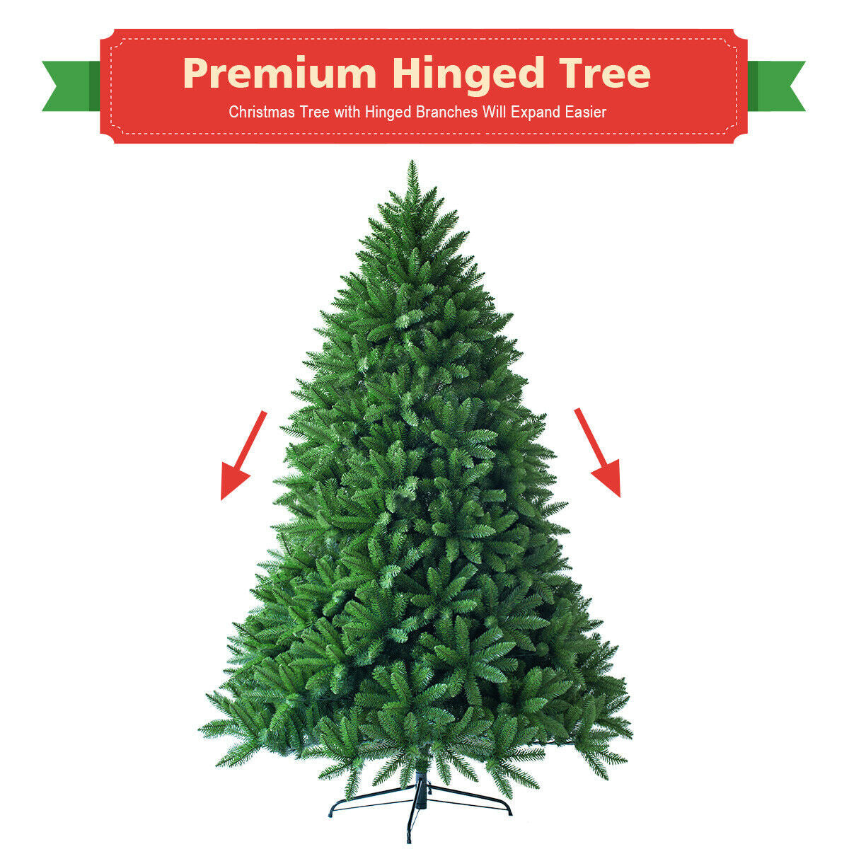 5 Feet Artificial Fir Christmas Tree with 600 Branch Tips