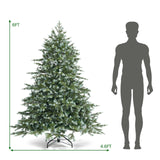 6 Feet Unlit Artificial Christmas Spruce Hinged Tree, very realistic