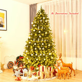 7.5 Feet Artificial Fir Christmas Tree with LED Lights and 1968 Branch Tips