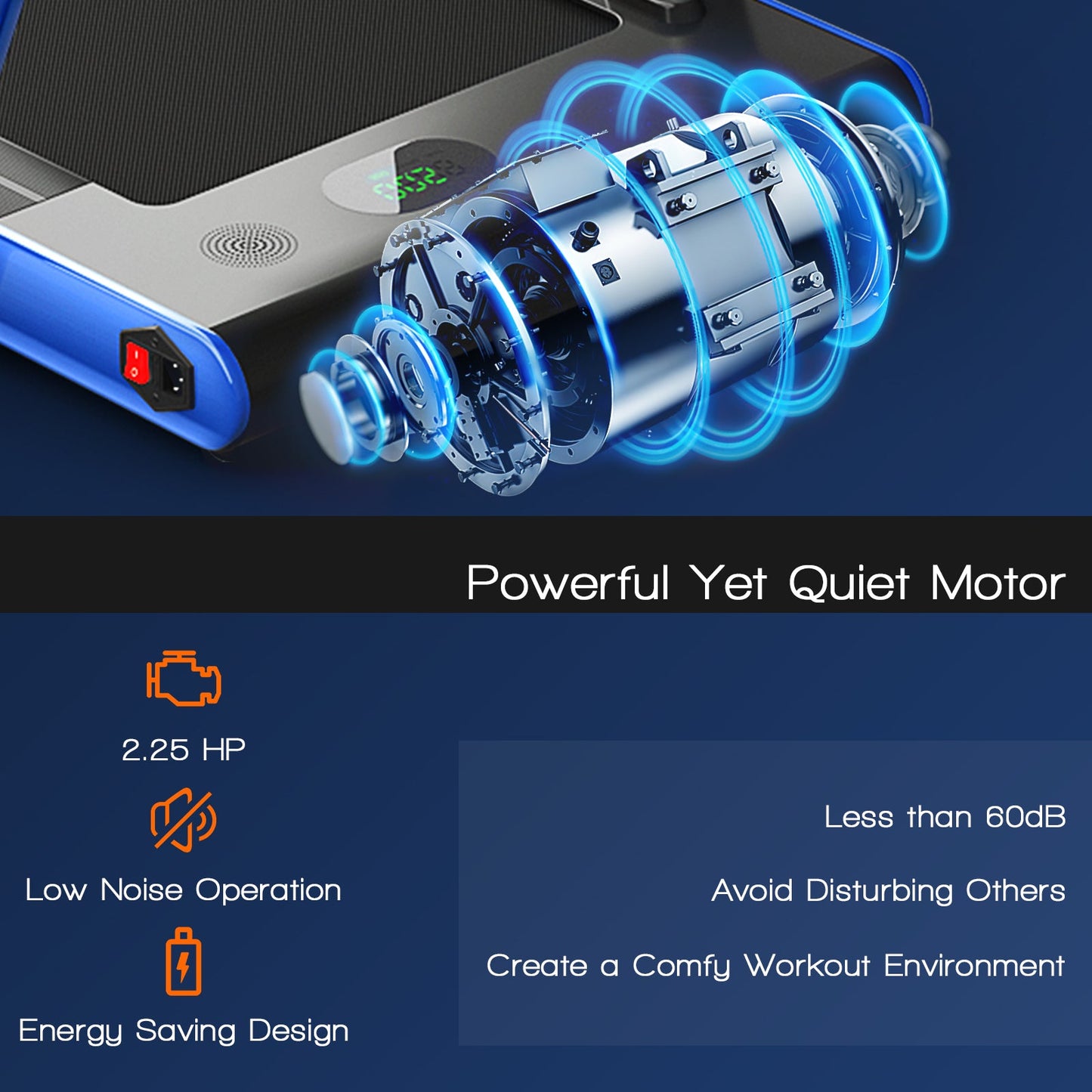 2-in-1 Folding Treadmill with Remote Control and LED Display-Blue (Shipping Damage)