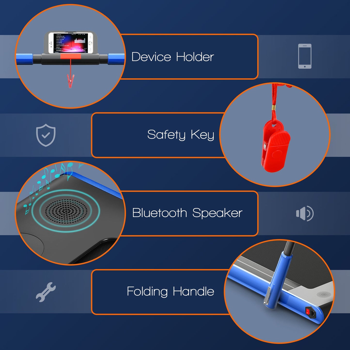 2-in-1 Folding Treadmill with Remote Control and LED Display-Blue (Shipping Damage)