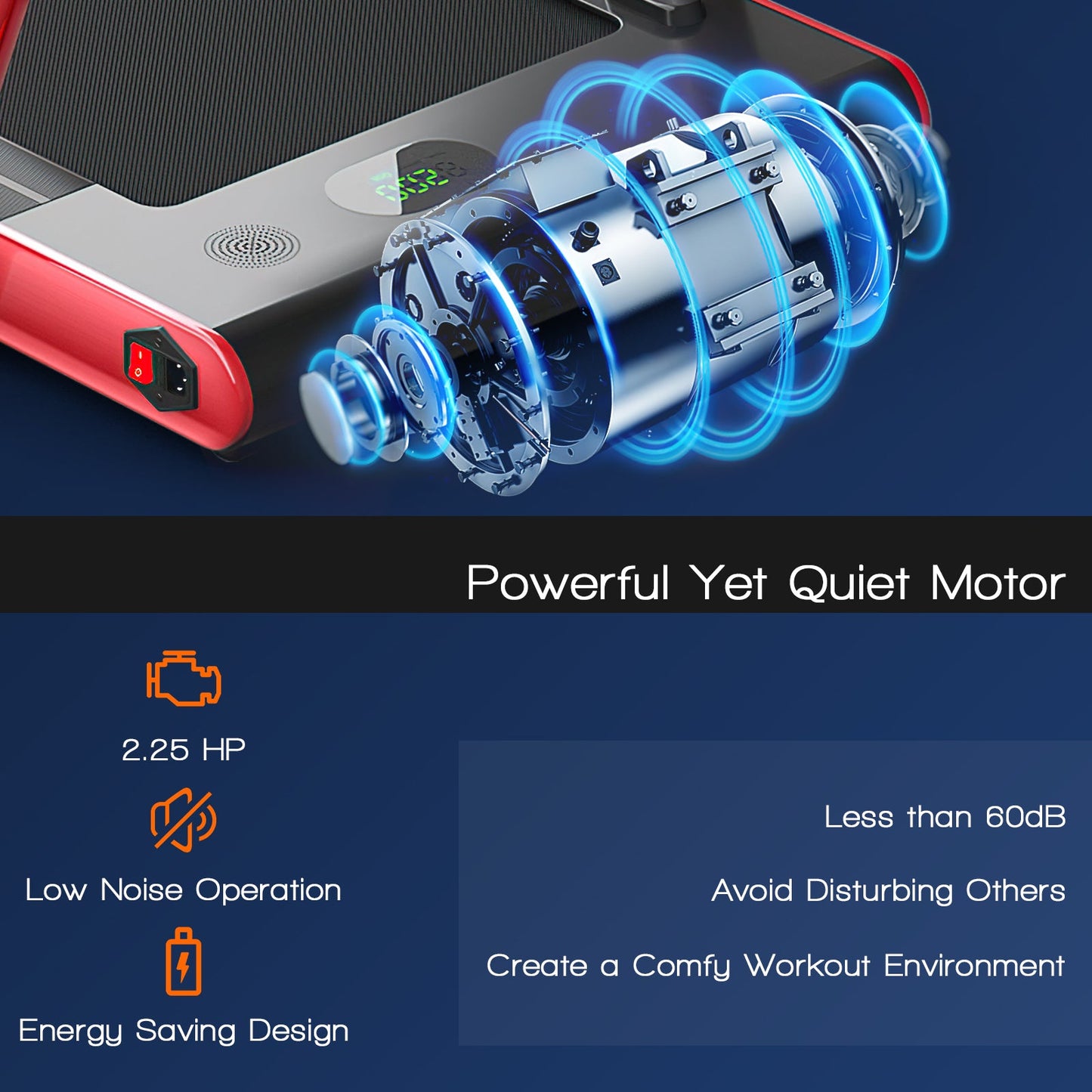 2-in-1 Folding Treadmill with Remote Control and LED Display-Red (MAX 265lbs)