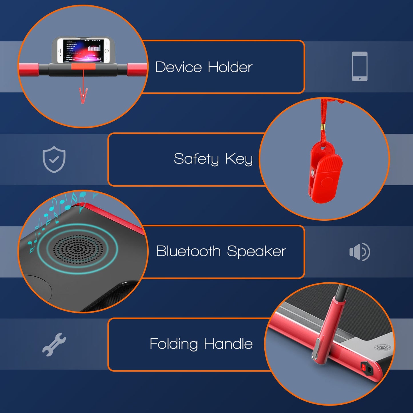 2-in-1 Folding Treadmill with Remote Control and LED Display-Red (MAX 265lbs)