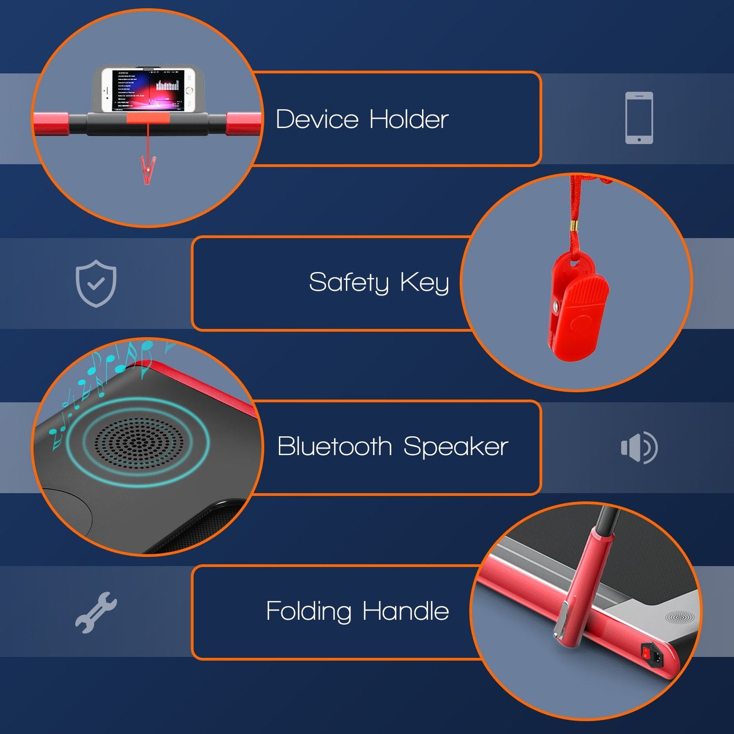 2-in-1 Folding Treadmill with Remote Control and LED Display-Red (MAX 265lbs)