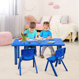 *CLEARANCEL* - 7-Piece Plastic Kids Chairs and Table - Blue (Scratch and Dent)