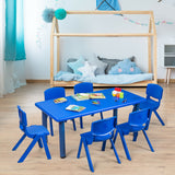 Kids Plastic Rectangular Learn and Play Table-Blue (Scratch and Dent)