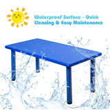 *CLEARANCEL* - 7-Piece Plastic Kids Chairs and Table - Blue (Scratch and Dent)