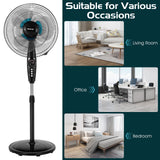 18 Inch Adjustable Height Fan with Quiet Oscillating Stand for Home and Office