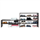 3 Pieces 31-Inch Stackable Multi-Shape Shoe Rack-Brown (Fully Assembled)