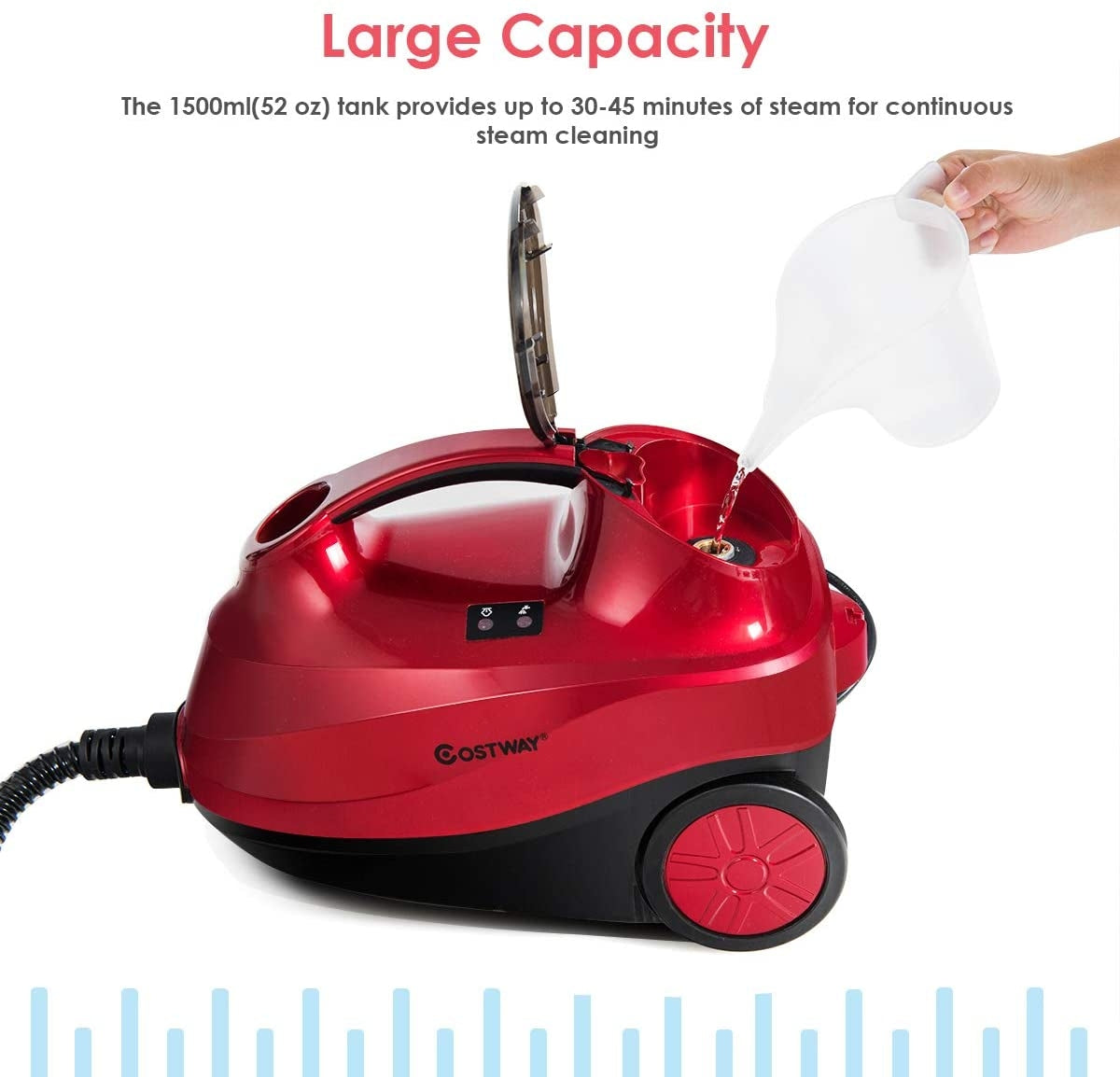 2000W Heavy Duty Multi-purpose Steam Cleaner Mop with Detachable Handheld Unit-Red, 1 box, unassembled(Copy)