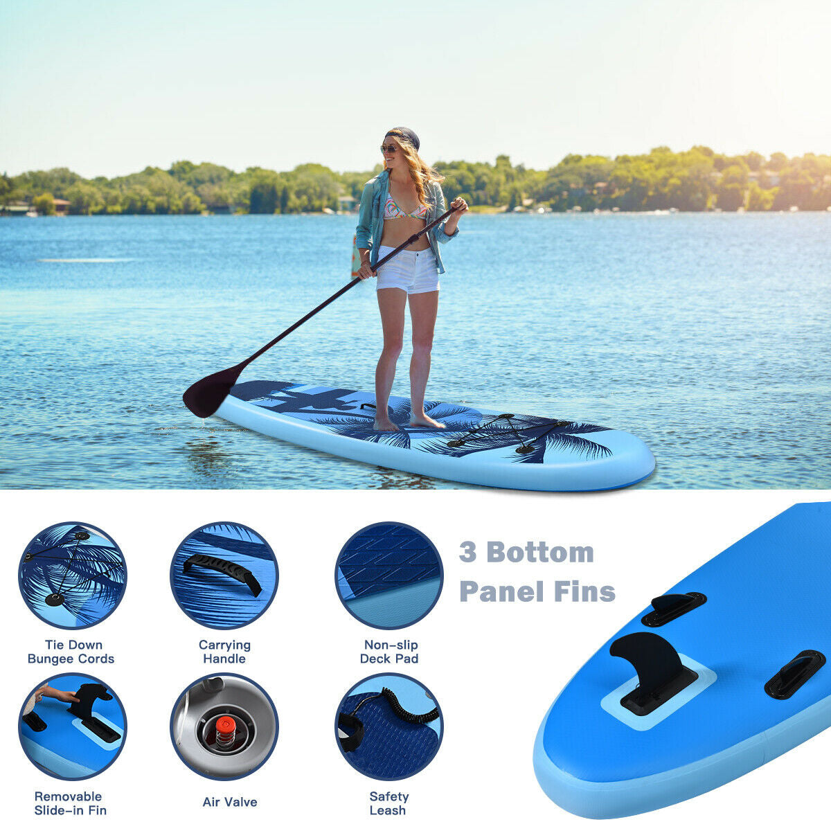 10ft, Inflatable Stand Up Paddle Board-M with pump and paddle