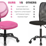 Low-back Computer Task Office Desk Chair with Swivel Casters-Pink