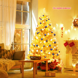 6 Feet Artificial Gold Tinsel Christmas Tree Hinged with Foldable Stand-6 ft