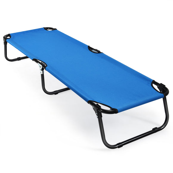Outdoor Folding Camping Bed for Sleeping Hiking Travel-Blue