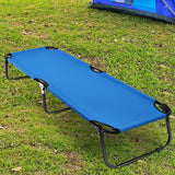 Outdoor Folding Camping Bed for Sleeping Hiking Travel-Blue