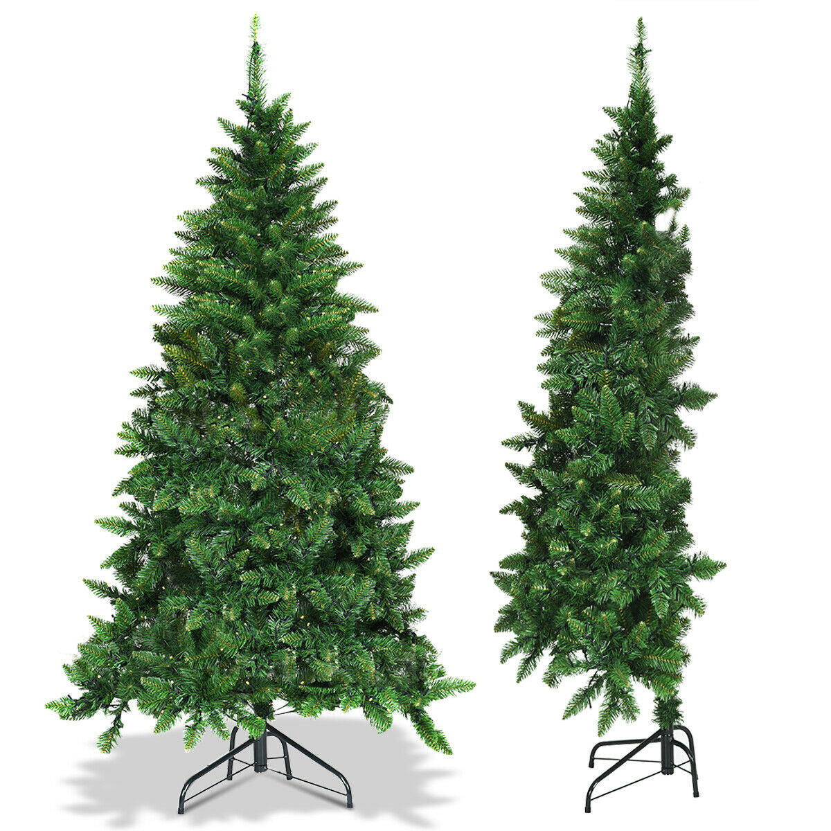 Pre-Lit Artificial Half National Christmas Tree with 8 Flash Modes-5 ft