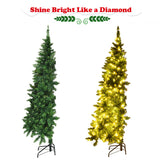 Pre-Lit Artificial Half National Christmas Tree with 8 Flash Modes-5 ft