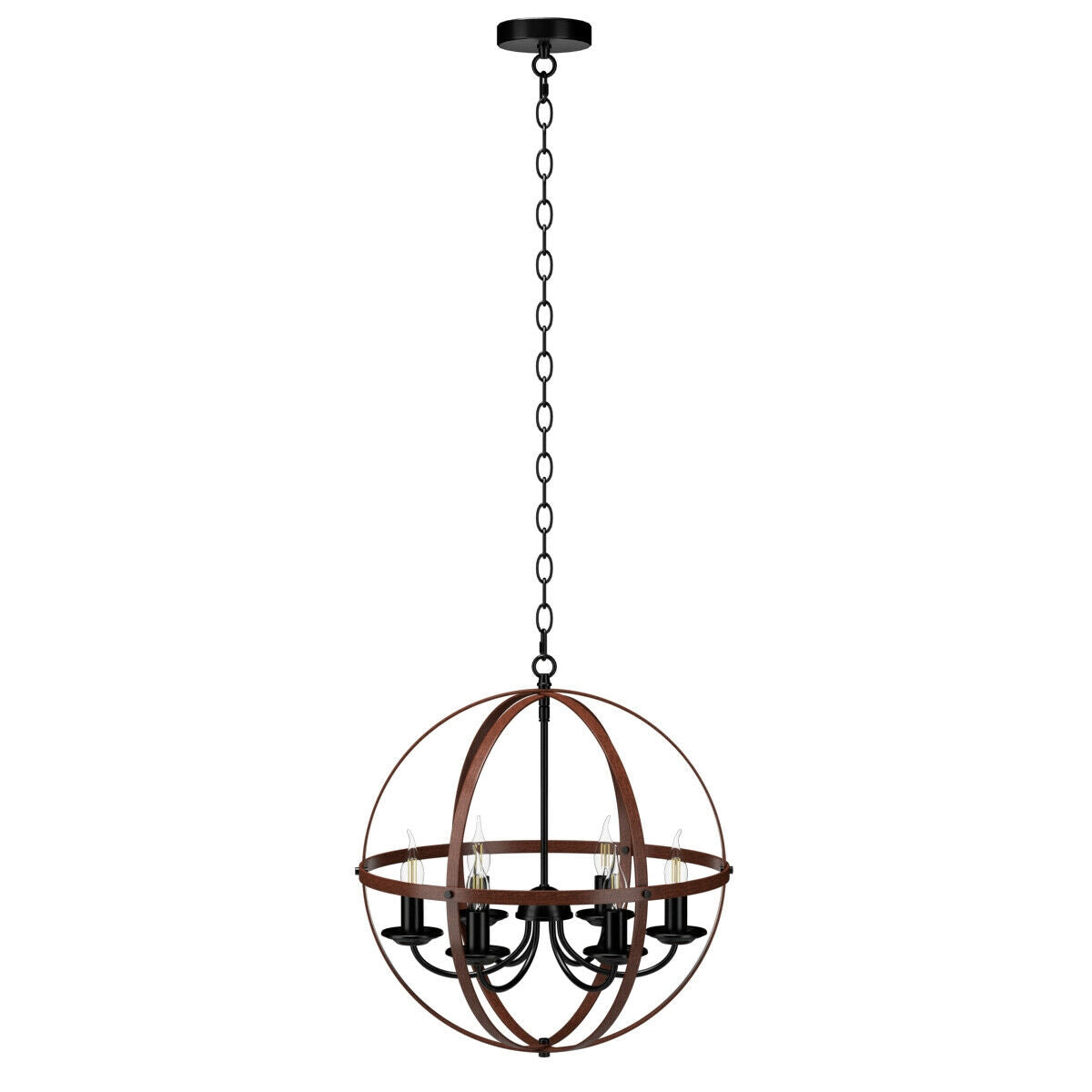 6-Light Orb Chandelier Rustic Vintage Ceiling Lamp