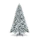 7.5 Feet Snow Flocked Hinged Artificial Christmas Tree without Lights