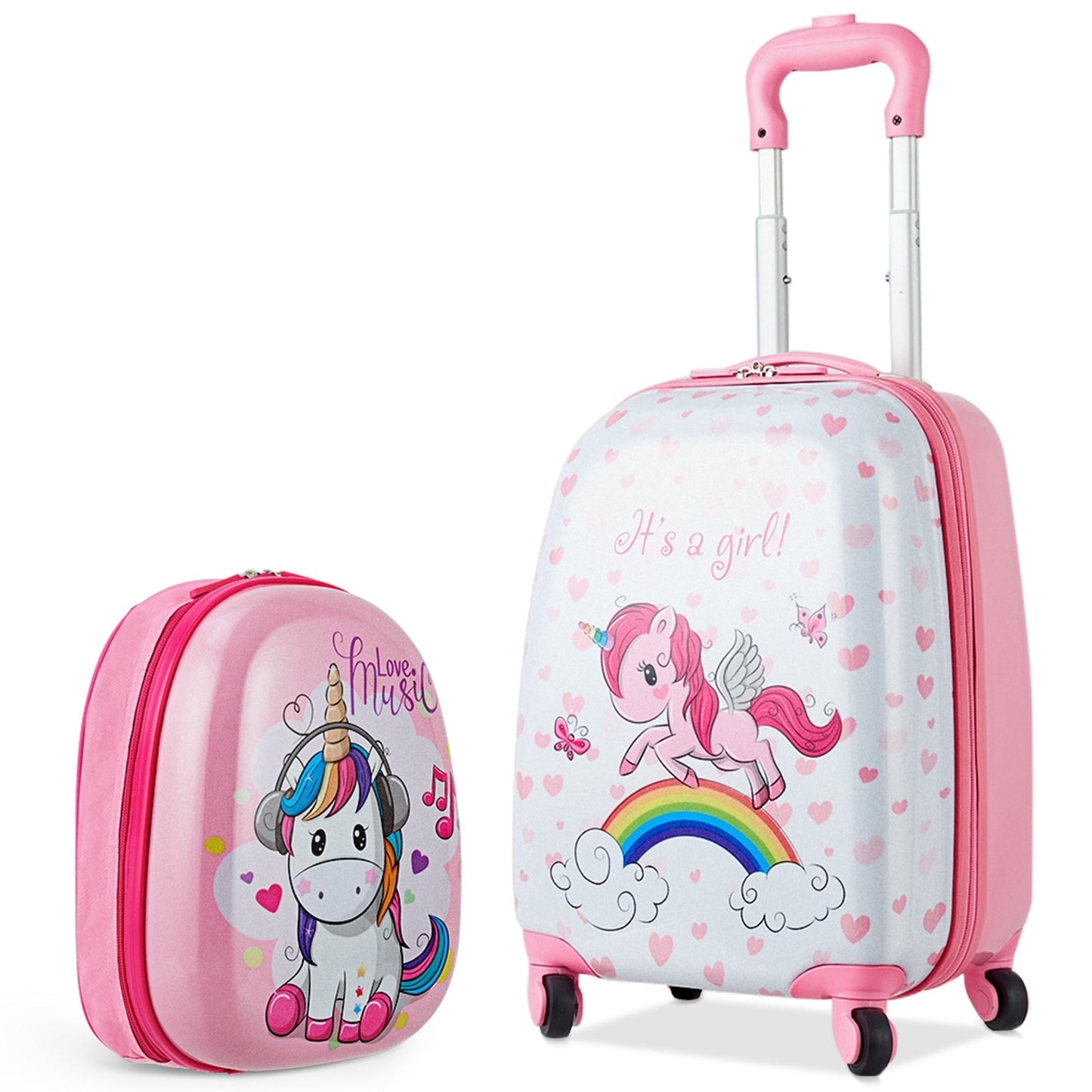 2 Pieces Kids Luggage Set Lovely Unicorn