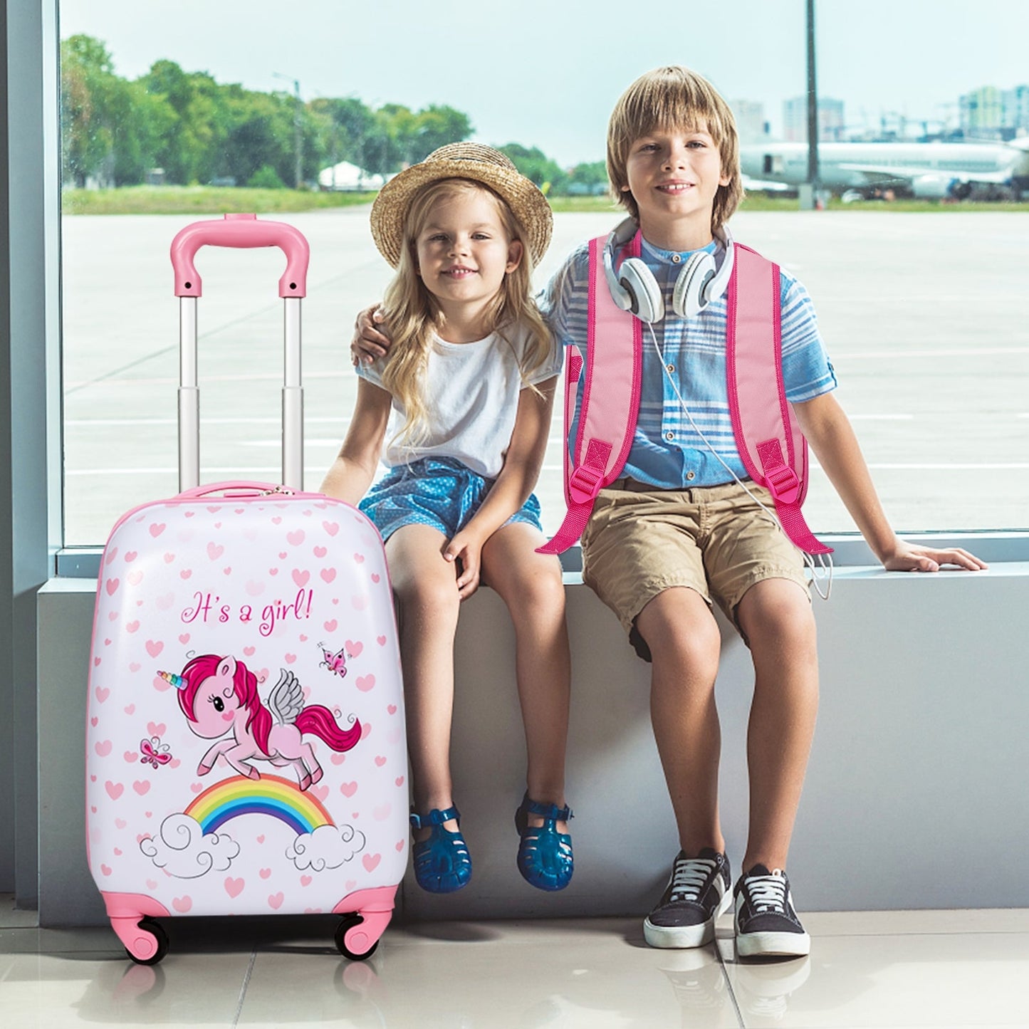 2 Pieces Kids Luggage Set Lovely Unicorn