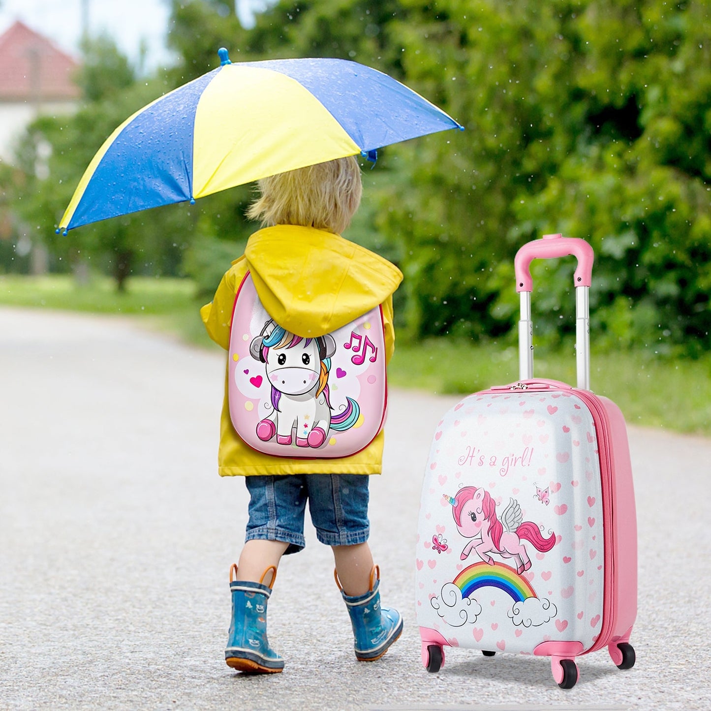 2 Pieces Kids Luggage Set Lovely Unicorn