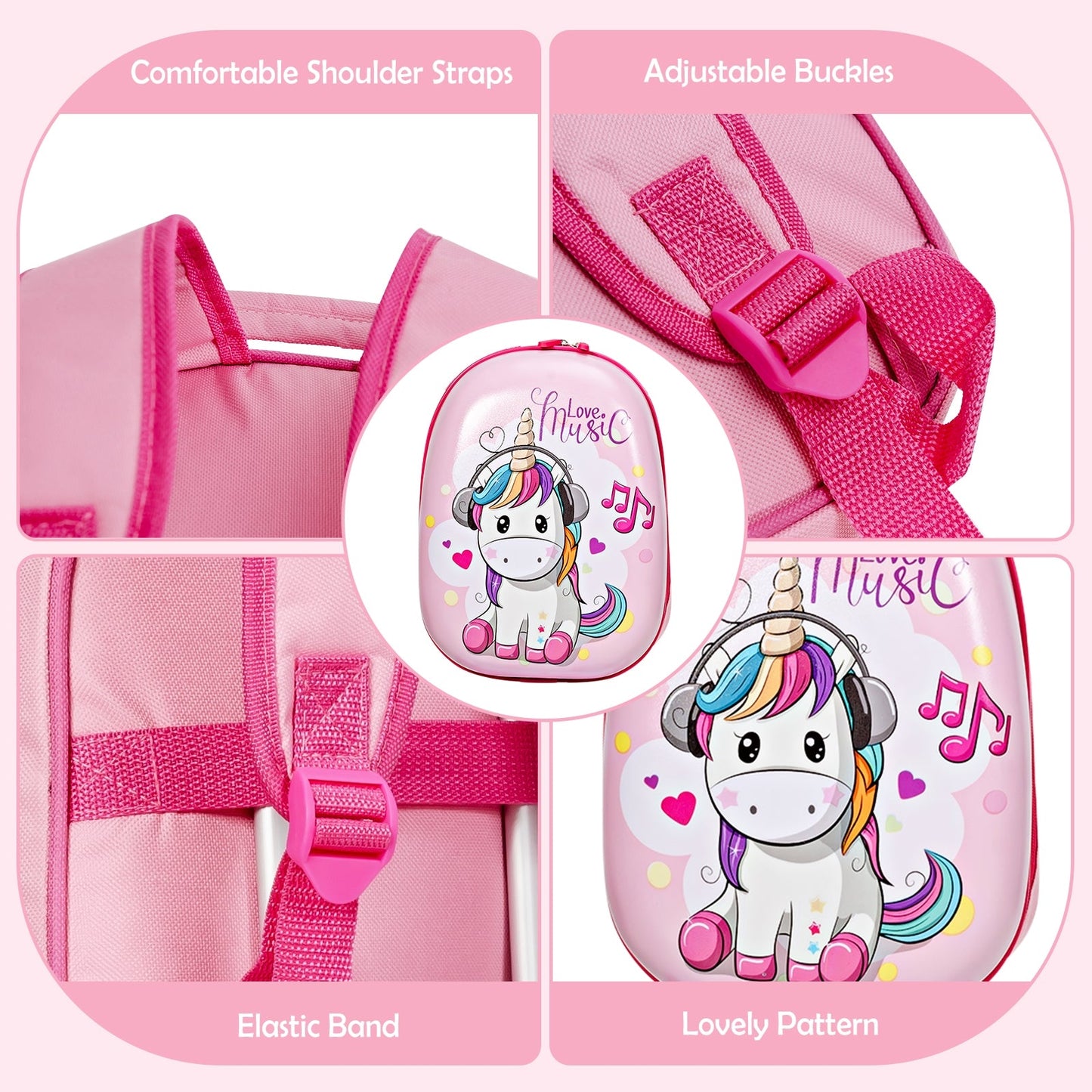 2 Pieces Kids Luggage Set Lovely Unicorn