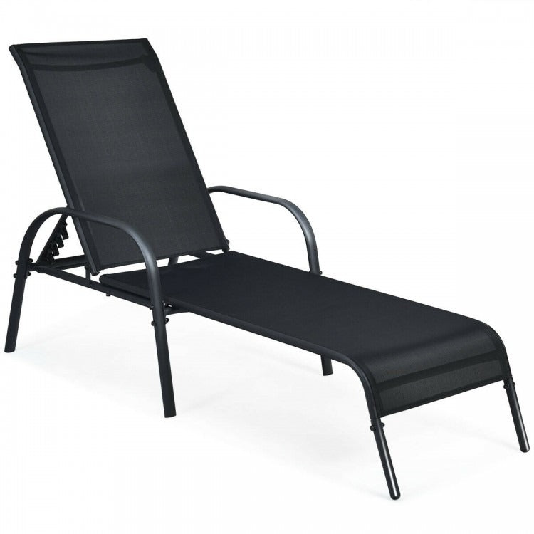 NO TAX - SPECIAL, Adjustable Patio Chaise Folding Lounge Chair with Backrest