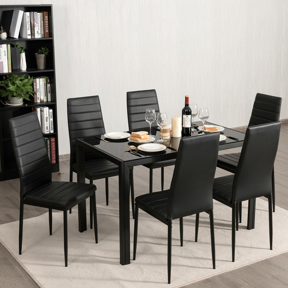 Set of 6 High Back Dining Chairs