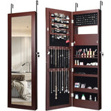 SPECIAL,  Lockable Wall Door Mounted Mirror Jewelry Cabinet with LED Lights