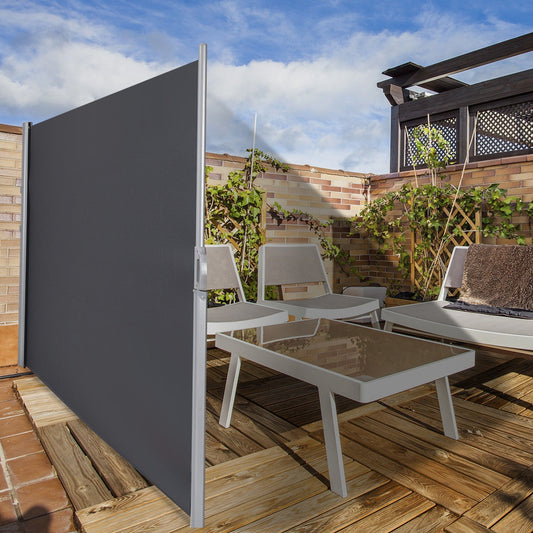 Special - Tax Free, 118.5 x 63 Inch Patio Retractable Folding Side Awning Screen Privacy Divider