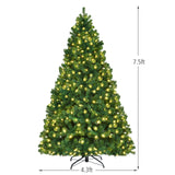 7.5 Feet PVC Artificial Christmas Tree with  warm white LED Lights