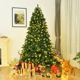 7.5 Feet PVC Artificial Christmas Tree with  warm white LED Lights